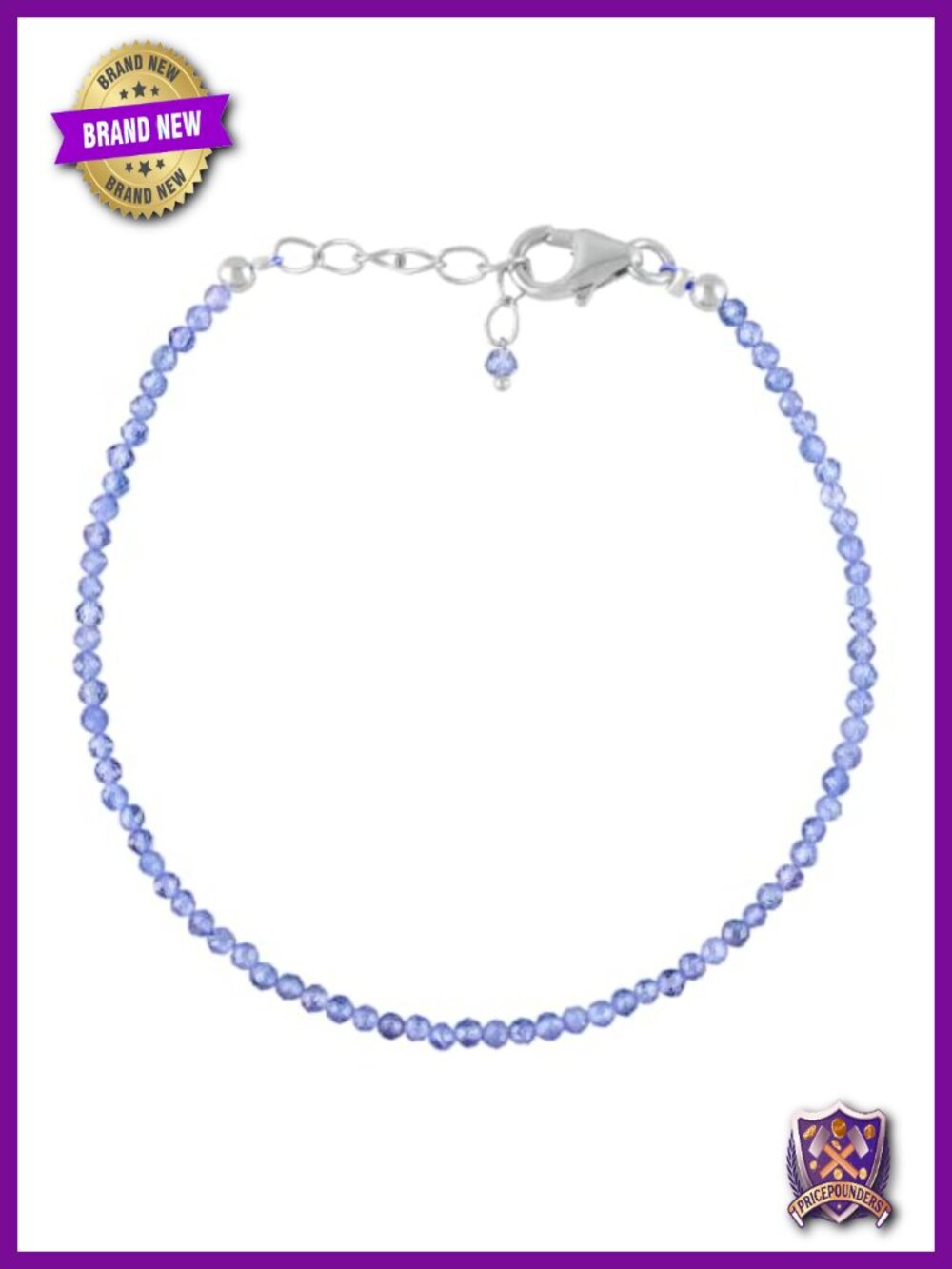 Natural Tanzanite Bracelet 925 Sterling Silver Dainty Gemstone Link